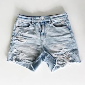 AE Ripped Denim Baggy Mom Shorts American Eagle Size 6
